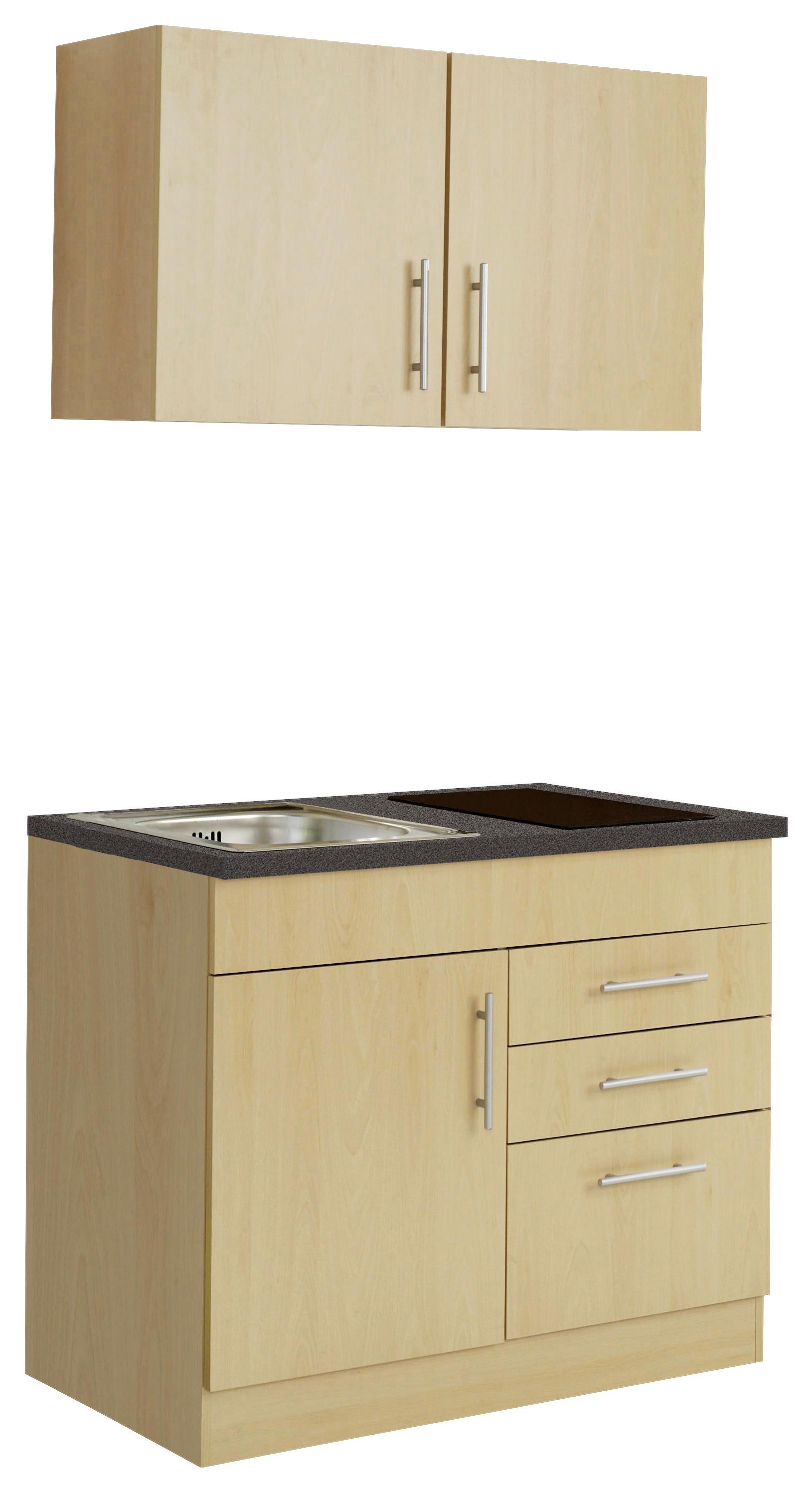 Miniküche Toronto Buchefarben/graphit B: 100 Cm - Buchefarben/Graphitfarben, MODERN, Holzwerkstoff (100cm) - Held
