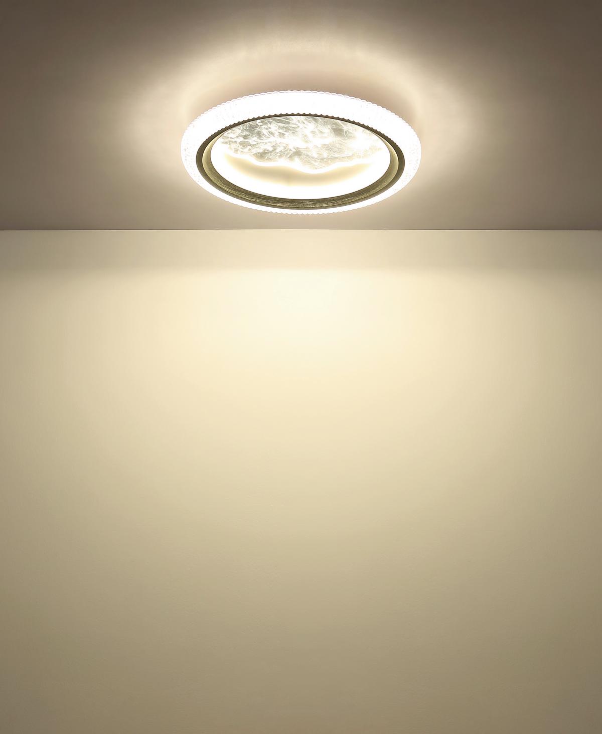 LED-Deckenleuchte 3000/4200/6000k - Sandfarben/Klar, Basics, Kunststoff/Metall (39,5/5,5cm)