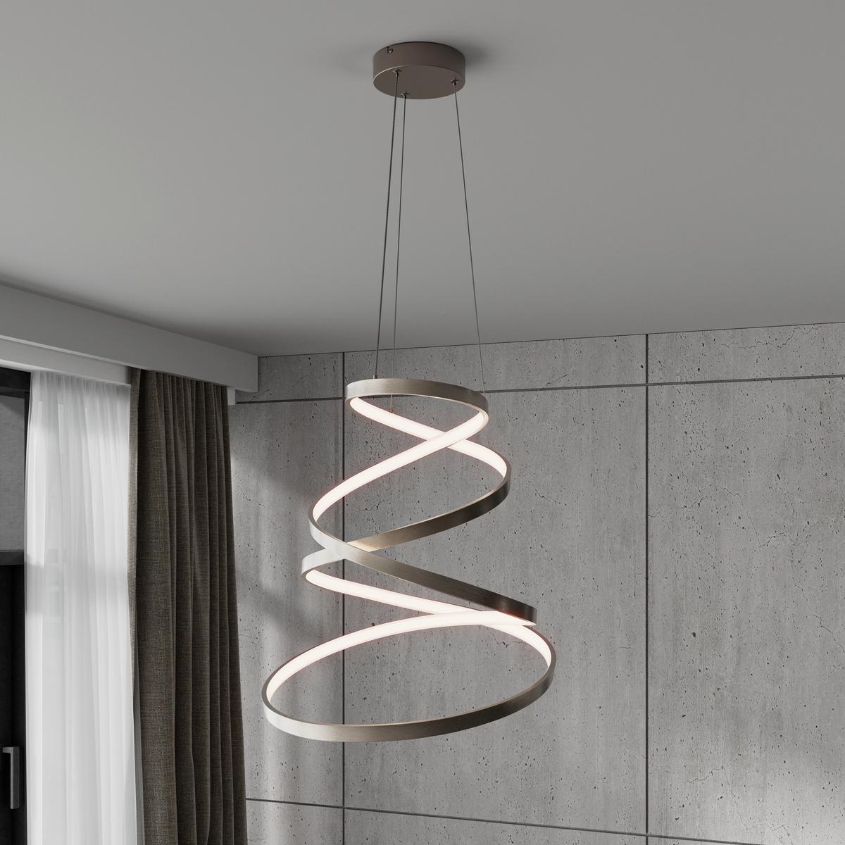 LED-HÄNGELEUCHTE CHANTAL - Champagner, Basics, Kunststoff/Metall (50/120cm) - Luca Bessoni