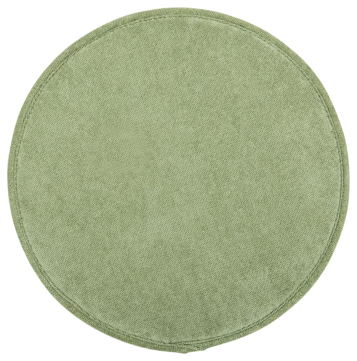 Sitzkissen Campino Olivgrün ⌀ 38 cm Polyester - Olivgrün, MODERN, Textil (38/2,5cm) - Luca Bessoni