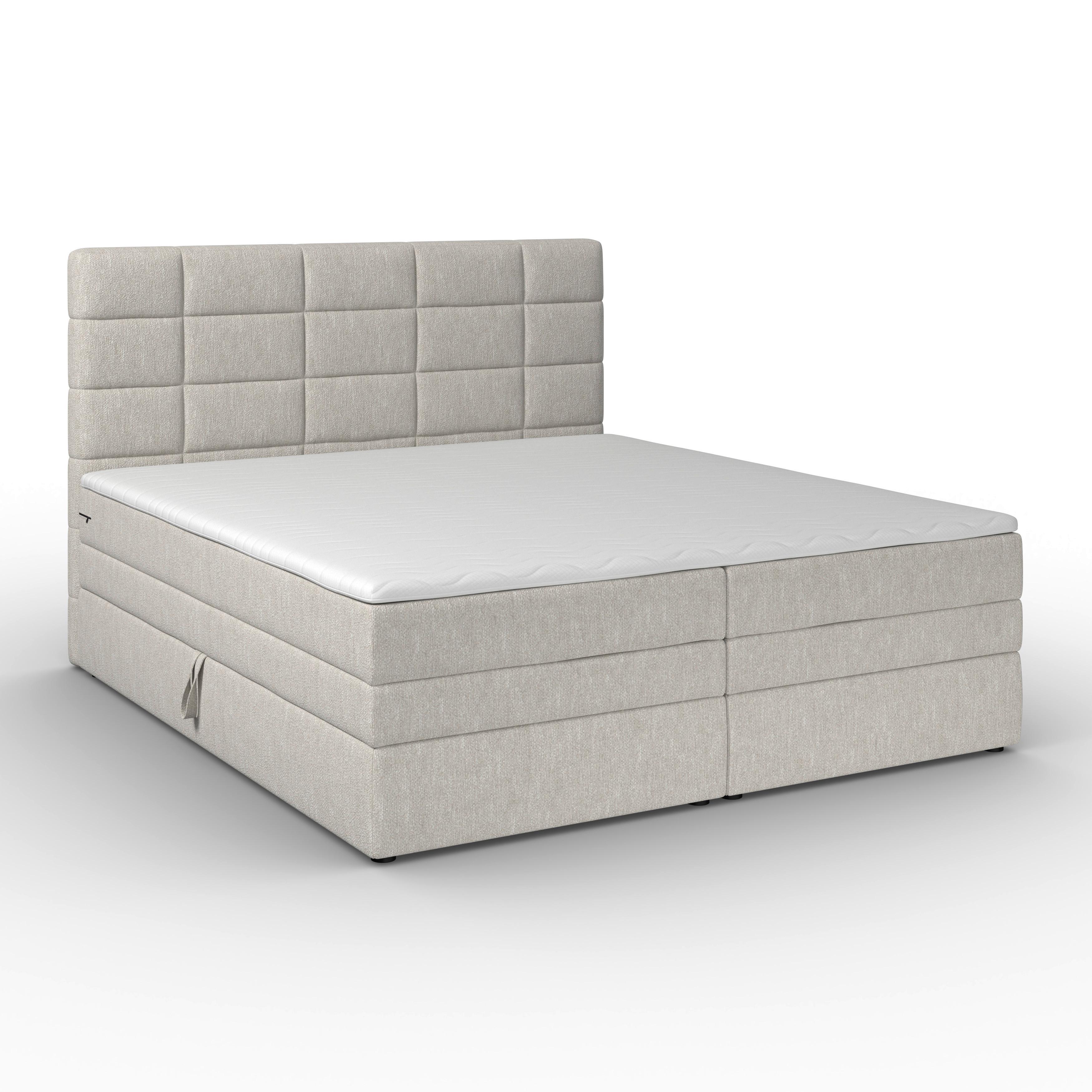 Boxspringová posteľ ARIA 180x200, sivá - čierna/sivá, Modern, drevo/textil (180/200cm) - Bessagi Home