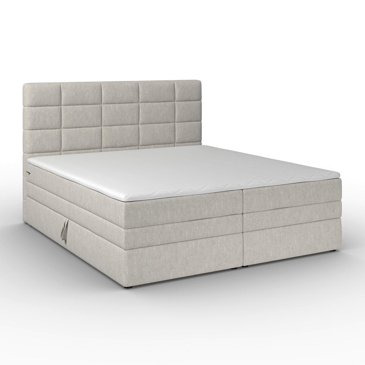 Boxspringová posteľ ARIA 180x200, sivá - čierna/sivá, Modern, drevo/textil (180/200cm) - Bessagi Home