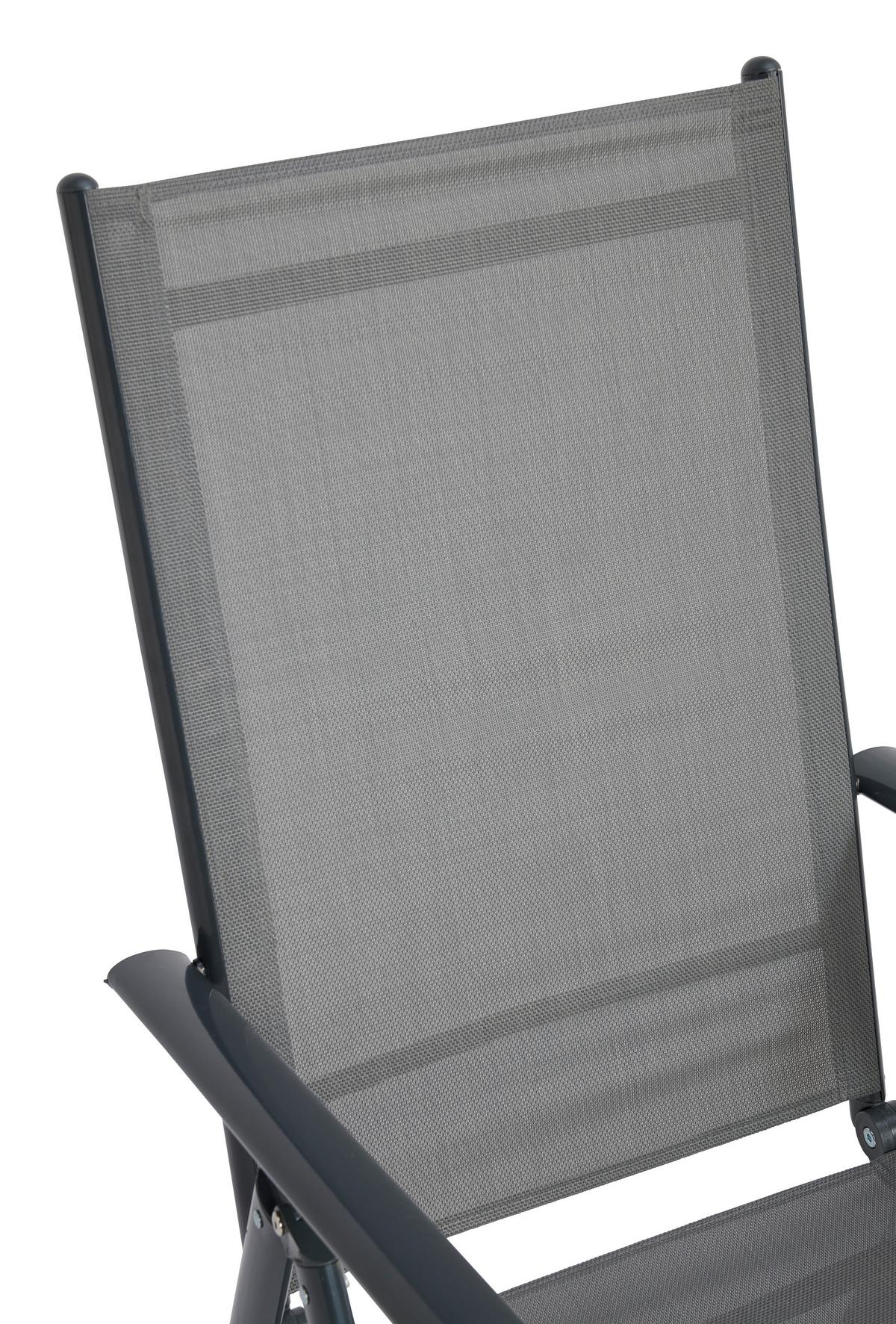 Kerti Étkezőgarnitúra Lisa - antracit/szürke, Modern, Üveg/textil - Luca Bessoni