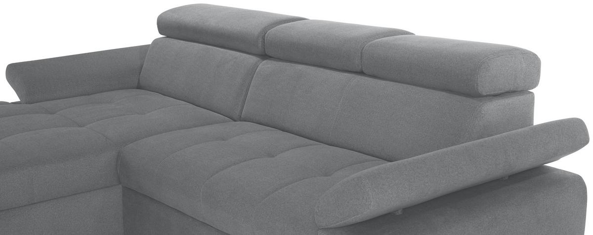 Ecksofa Perry Mit Bettkasten 183x292 cm - Silberfarben/Grau, Design, Textil (183/292cm) - Livetastic