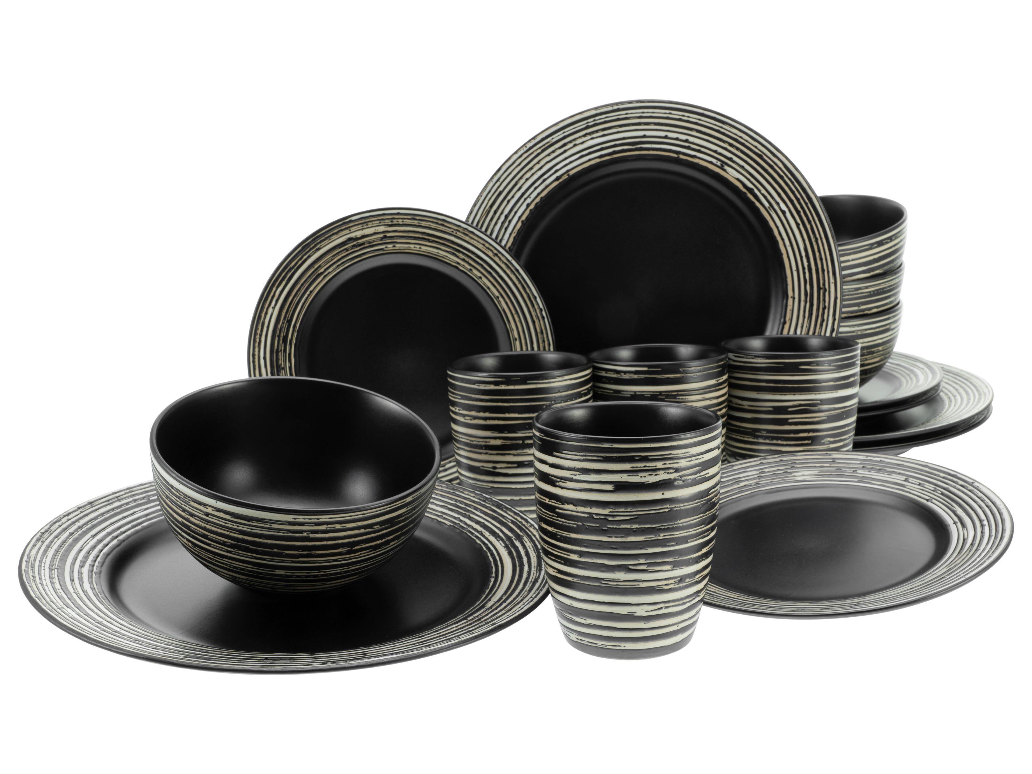 Kombinovaná Souprava 16- Dílná, Černá/béžová - černá/béžová, keramika (37/25,5/31,5cm) - Creatable