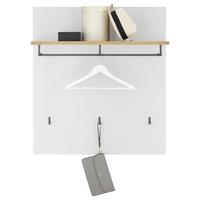 Garderobenpaneel Milan Weiß/ Eiche Dekor +hutablage B: 85cm - Dunkelgrau/Weiß, Design, Holzwerkstoff (85/95/27cm) - MID.YOU