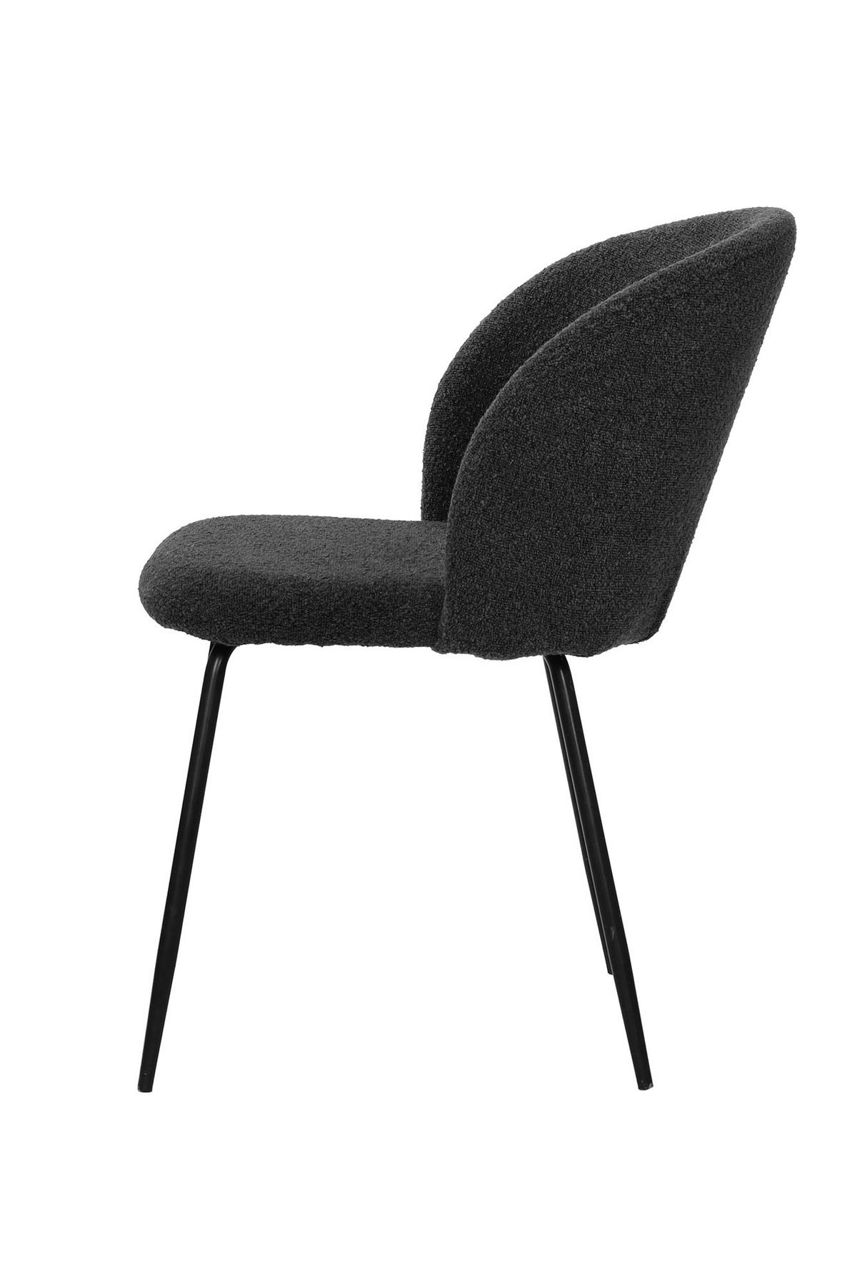 STUHL-SET Schwarz 2-teilig - Schwarz, MODERN, Textil/Metall (60/78/48cm) - MID.YOU