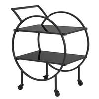 SERVIERWAGEN Schwarz B: 45 cm - Schwarz, Design, Glas/Kunststoff (45/46/83cm) - MID.YOU