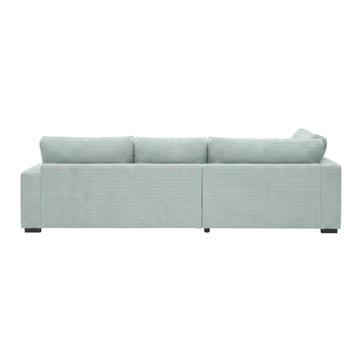 Rohová sedačka PEDRO, levá, šalvějově zelený manšestr - černá/šalvějově zelená, Moderní, textil/plast (190/300cm) - Mömax