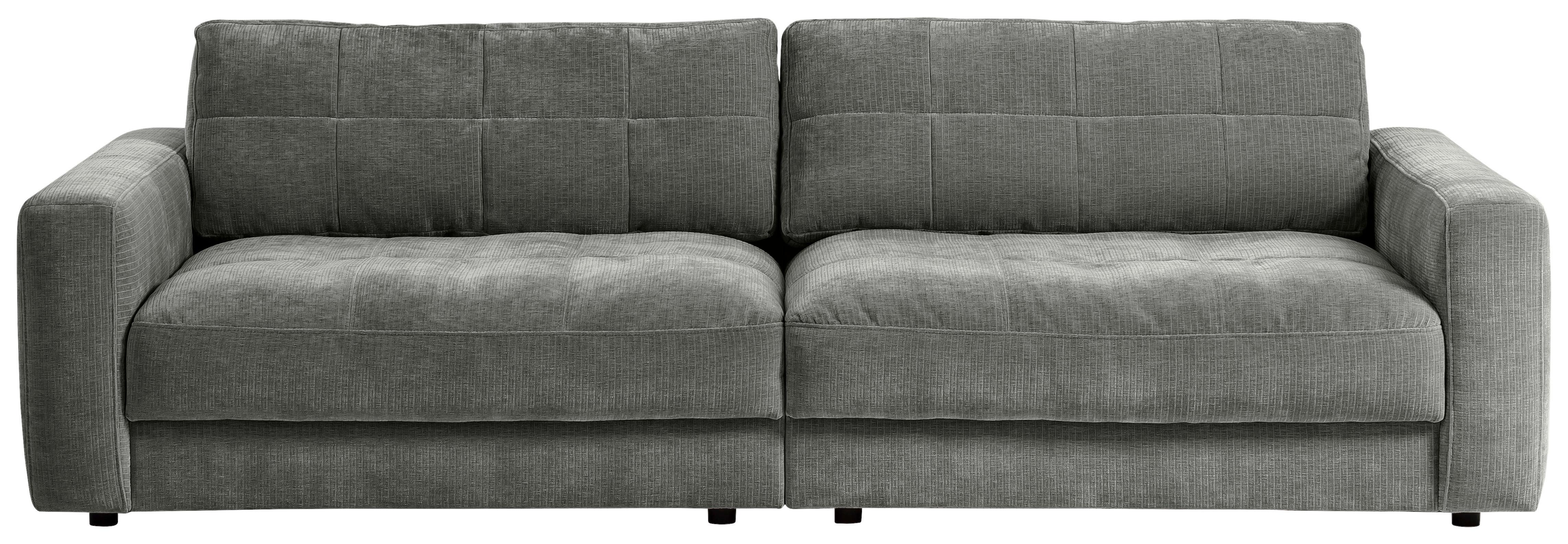 Big Sofa Be Comfy B: 264 Cm Grau Cord - Schwarz/Grau, MODERN, Textil (264/83/126cm) - MID.YOU