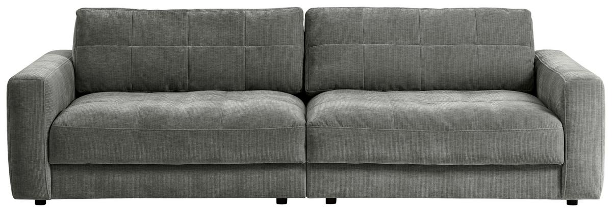 Big Sofa Be Comfy B: 264 Cm Grau Cord - Schwarz/Grau, MODERN, Textil (264/83/126cm) - MID.YOU