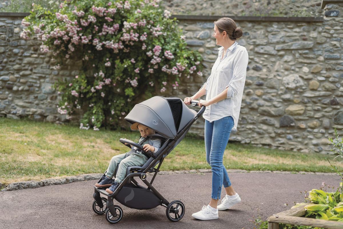 Buggy Boogy 2 Stone Grau, B/H/T: 51x105x84,5 - Dunkelgrau/Schwarz, Basics, Textil/Metall (51/105/84,5cm) - Osann
