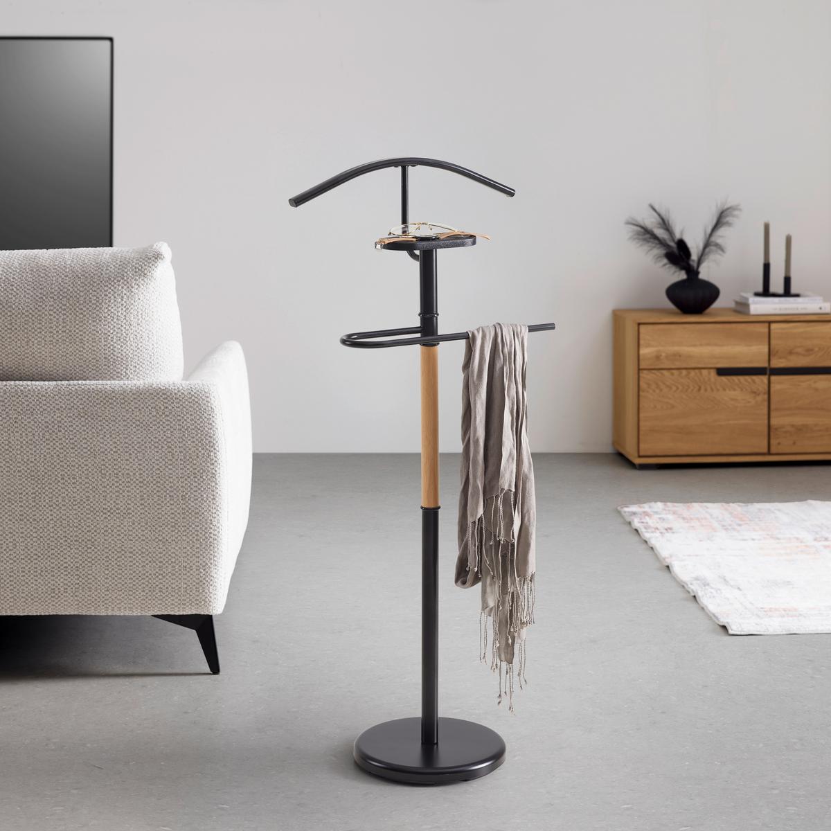 NEMÝ SLUHA MICHA II -SB- - čierna/prírodná farba, Modern, kov/drevo (45/111/28.5 cmcm) - Mömax