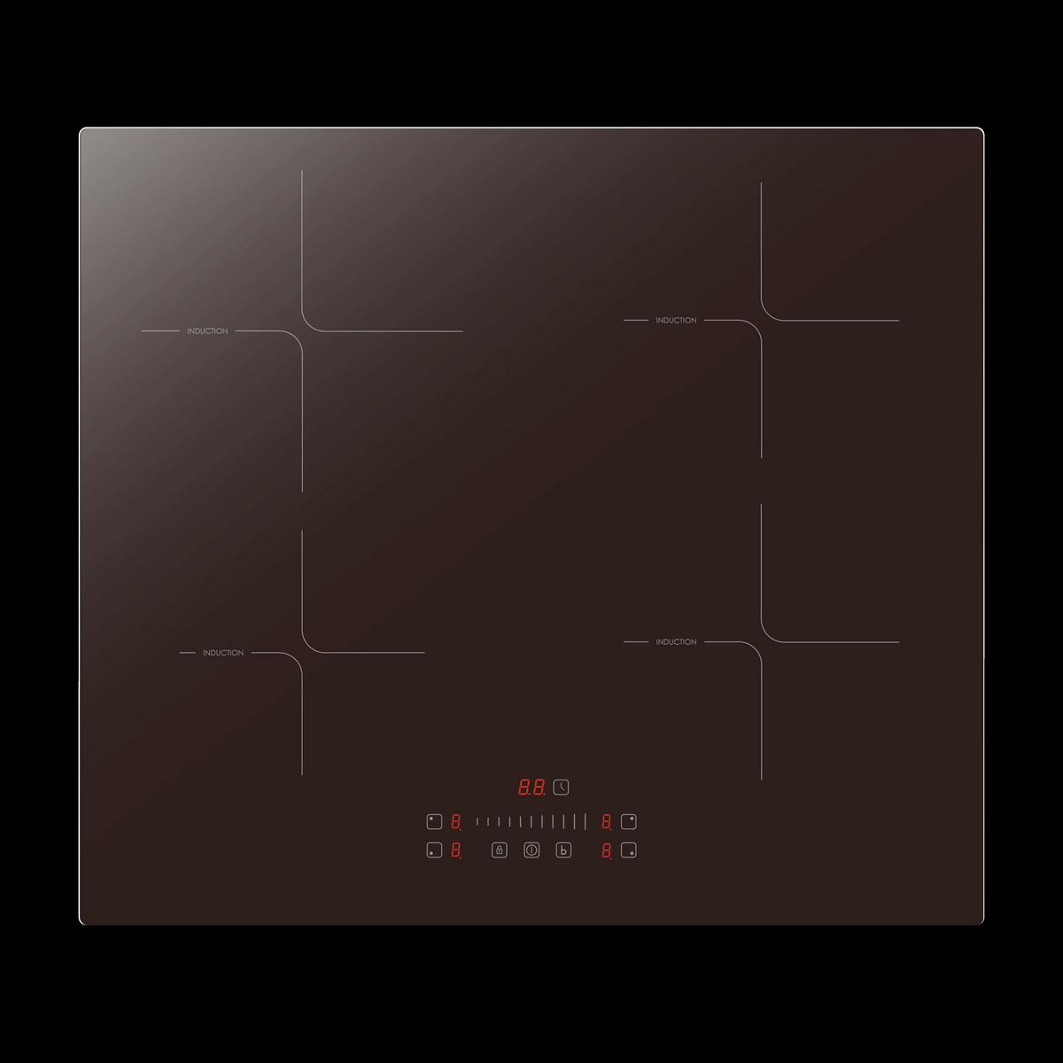 Induktionskochfeld Schwarz B: 59 Cm - Schwarz, Basics, Glas (59/6.2/52cm) - PKM