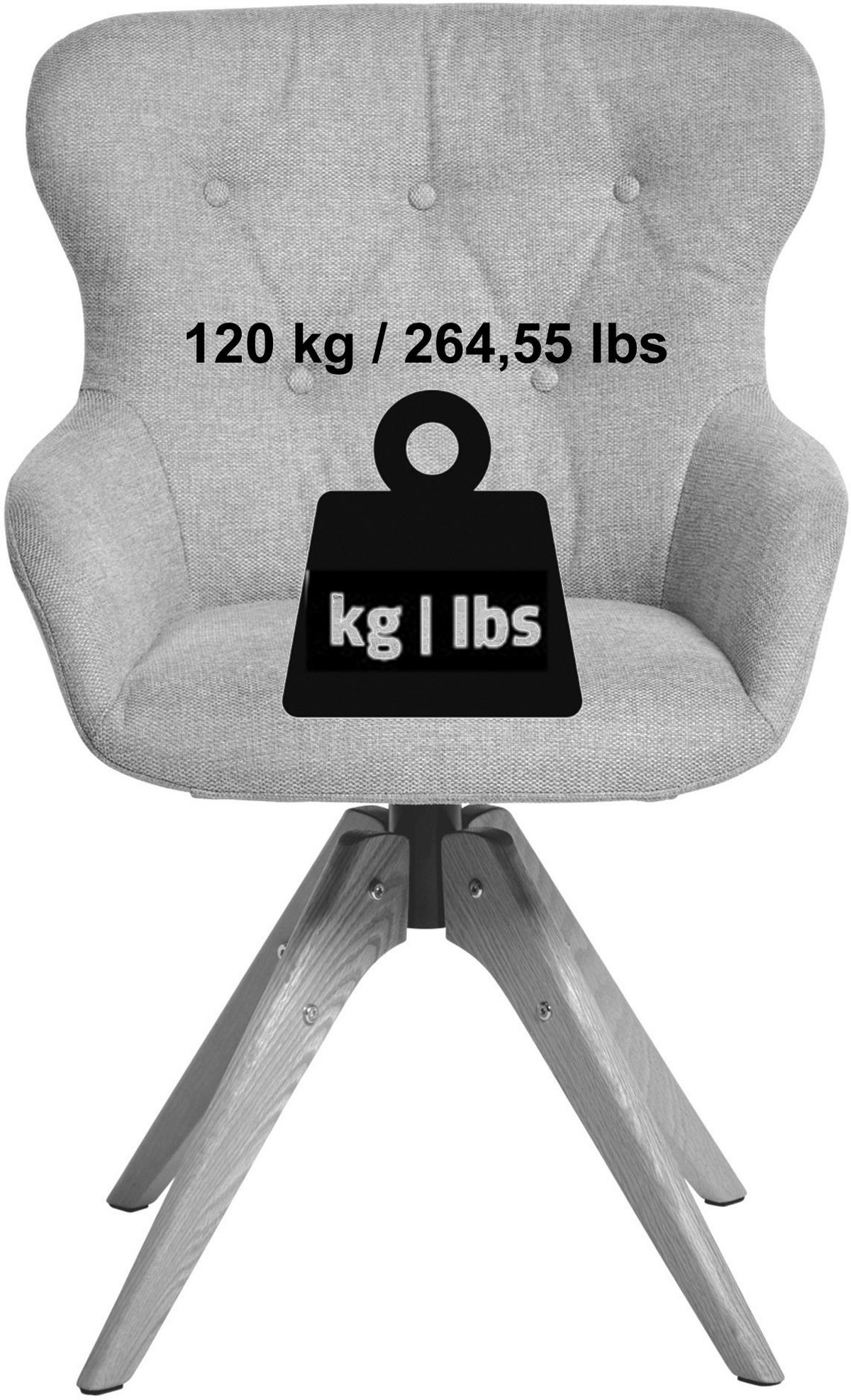 Stuhl Club Hellgrau/eichefarben B: 57 Cm - Eichefarben/Hellgrau, MODERN, Holz/Kunststoff (57/62/91cm) - Livetastic