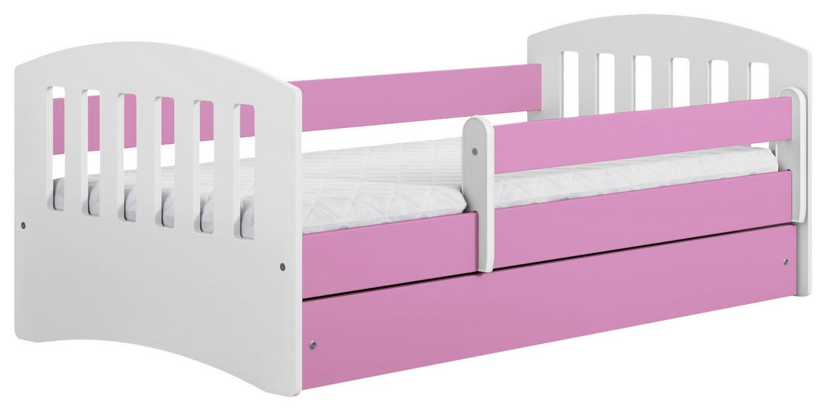KINDER-/JUNIORBETT Classic Pink/Weiß 80x140cm - Pink/Birkefarben, MODERN, Holz/Holzwerkstoff (80/140cm) - MID.YOU