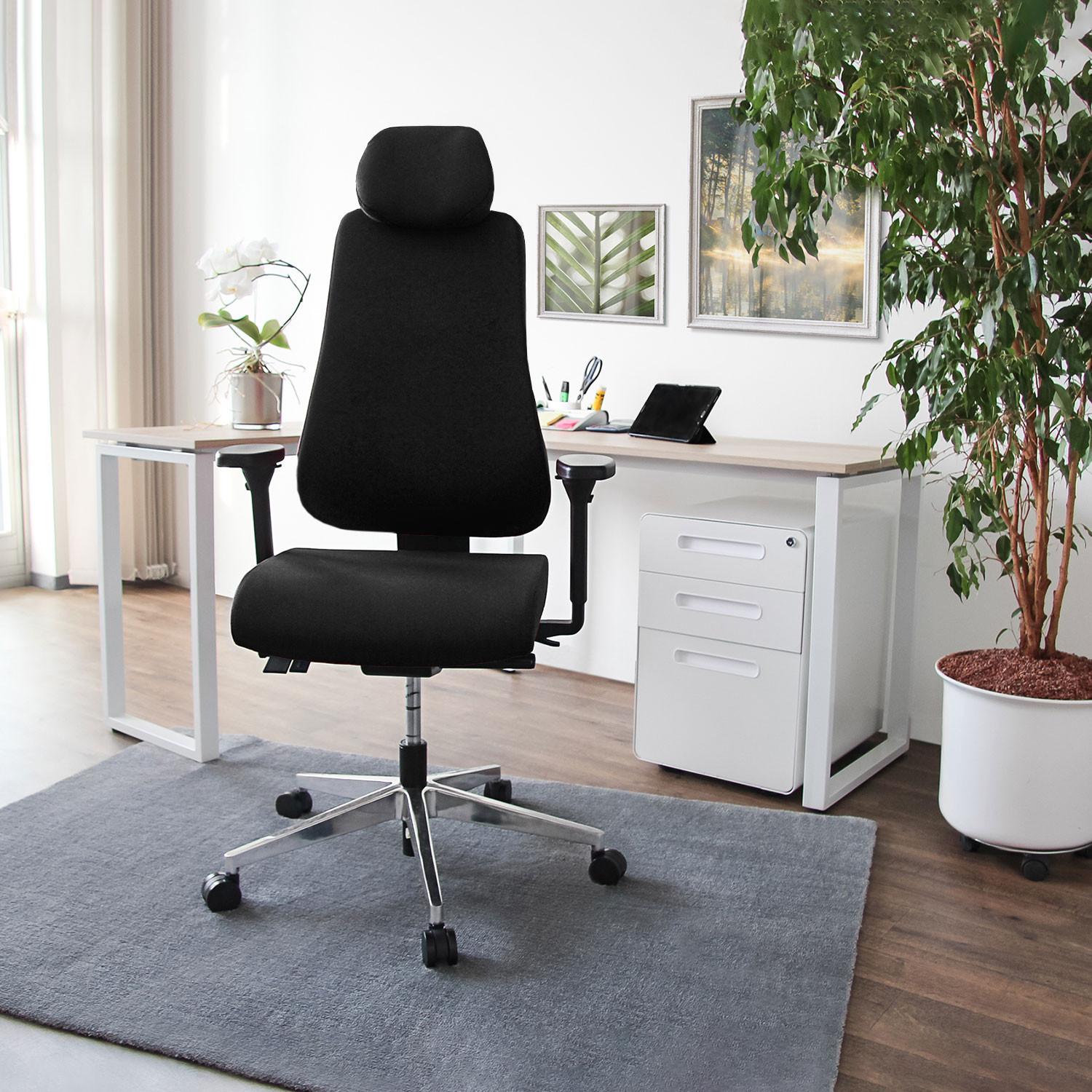 Drehstuhl Pro-Tec 400 Schwarz - Schwarz, MODERN, Kunststoff/Textil (70/148/65cm) - MID.YOU