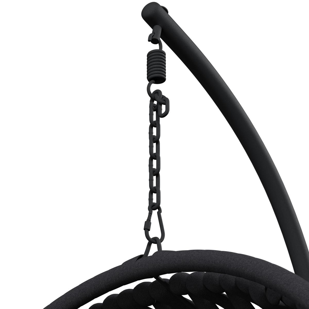 ZÁVESNÉ KRESLO MIRA - tmavosivá, Modern, kov/textil (107/196/120cm) - Bessagi Garden