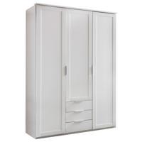 Drehtürenschrank mit Laden 135cm Nadja, Weiß - KONVENTIONELL, Holzwerkstoff (135/210/58cm) - MID.YOU