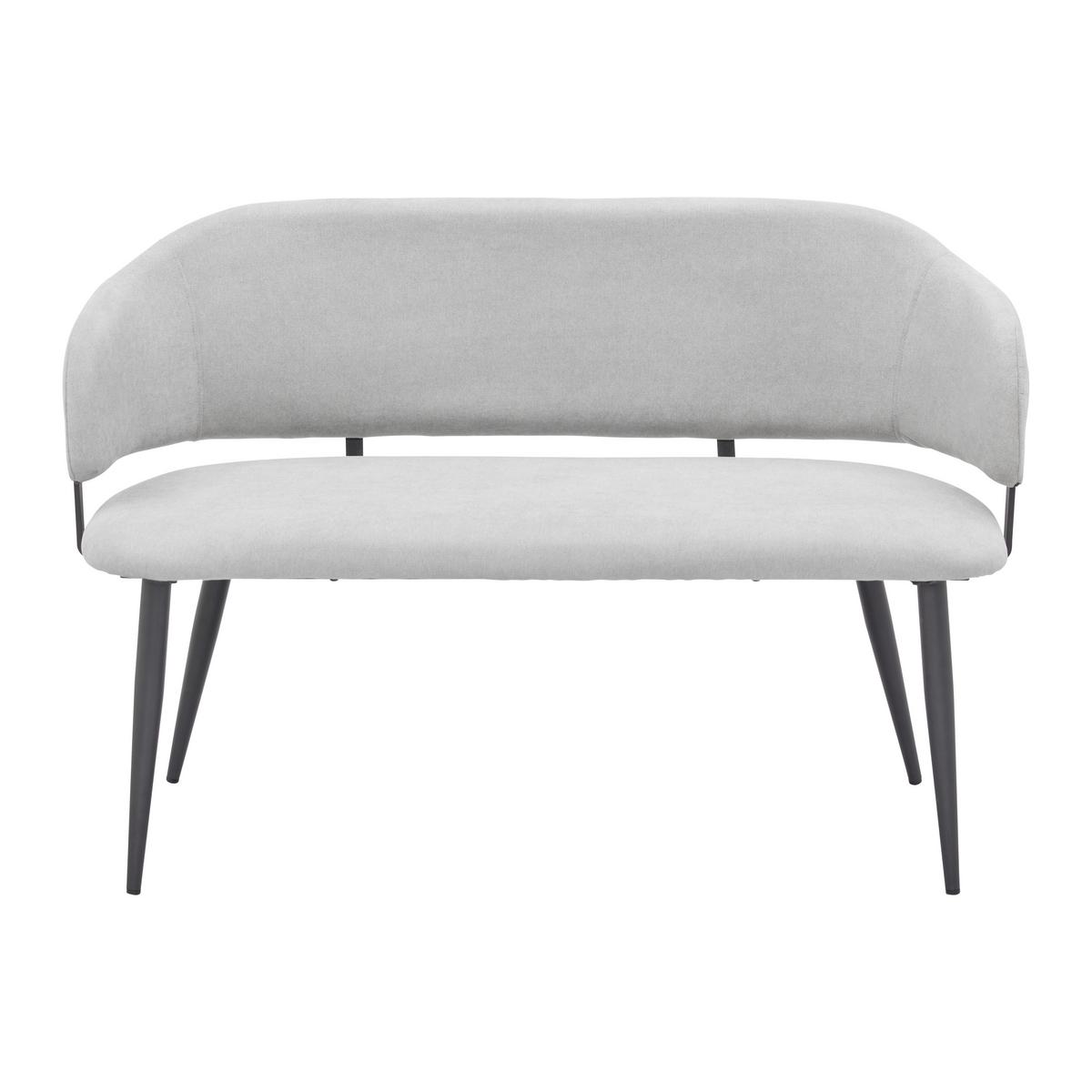 Lavice NINO svěle šedá - šedá/černá, Moderní, kov/dřevo (120/80/58cm) - Bessagi Home