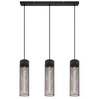 Hängeleuchte 15649-3h - Schwarz, Design, Metall (60/9,5/120cm) - Globo