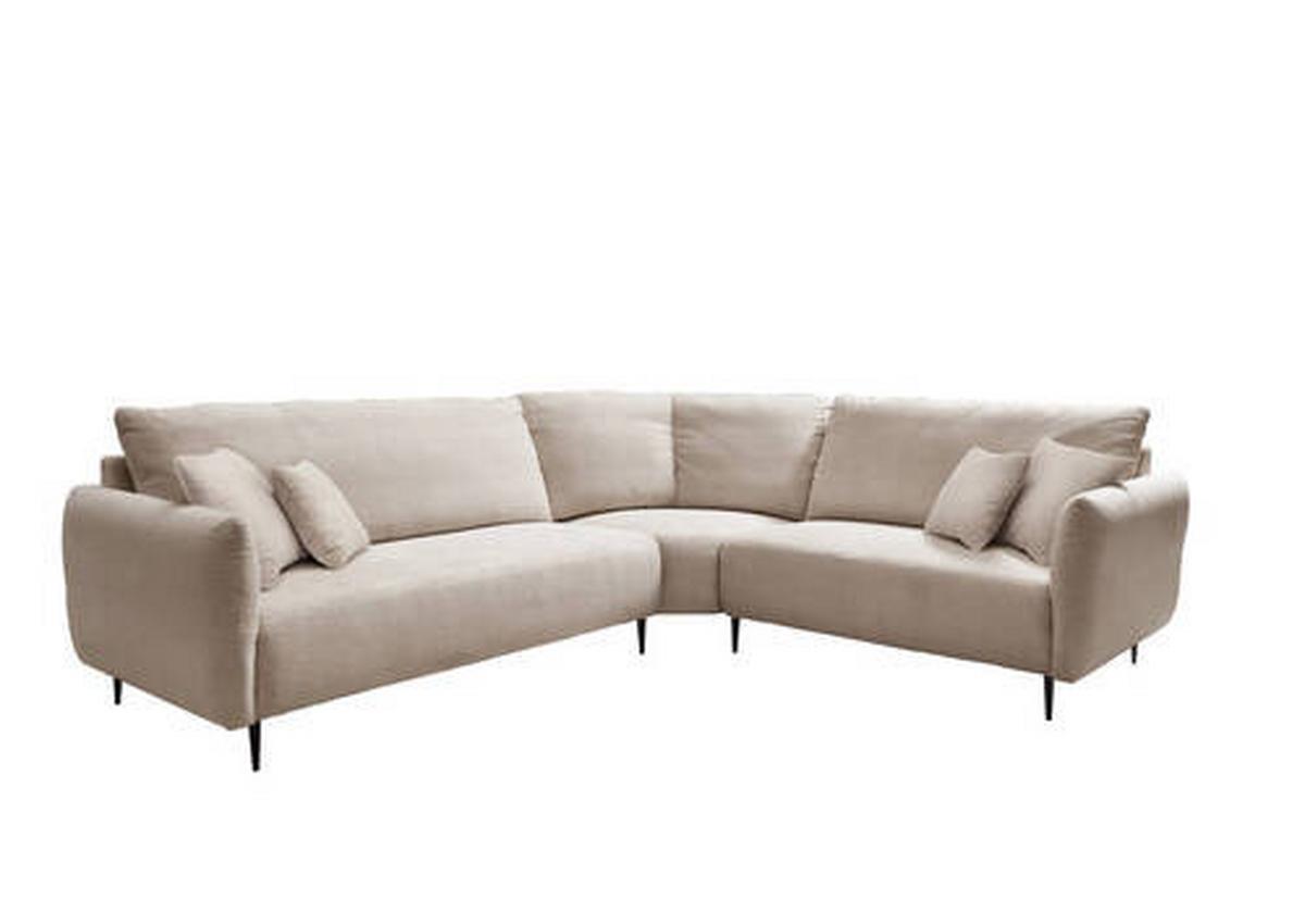 Ecksofa Vanilla Beige S: 294x256 cm - Beige/Schwarz, Design, Textil (294/256cm) - Livetastic