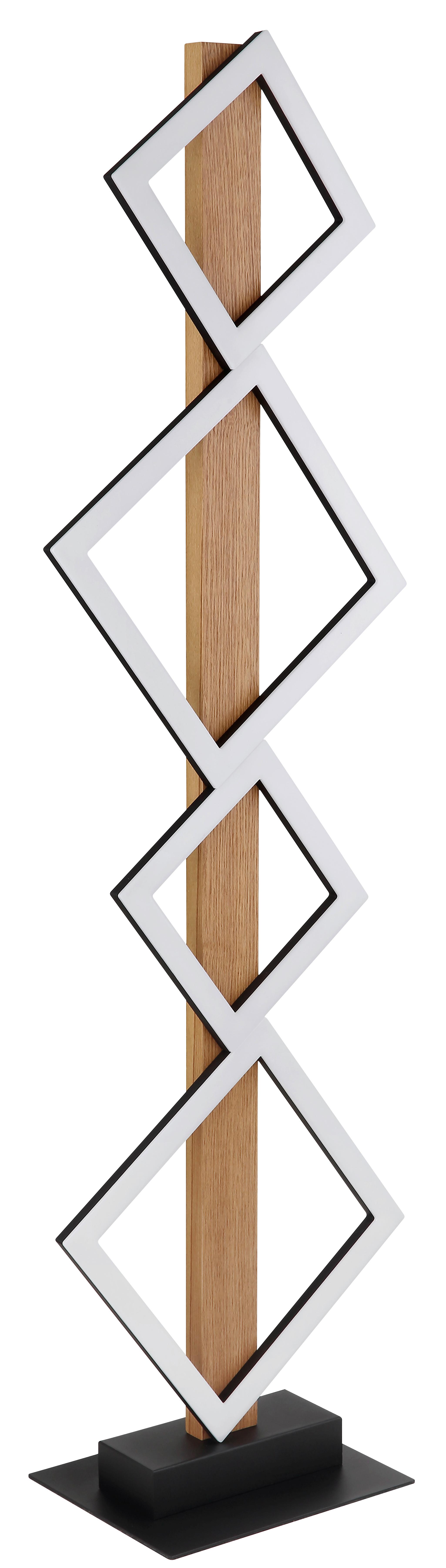 LED-Stehleuchte Dustin - Opal/Schwarz, Natur, Holzwerkstoff/Kunststoff (30,7/18/10,3cm) - Globo