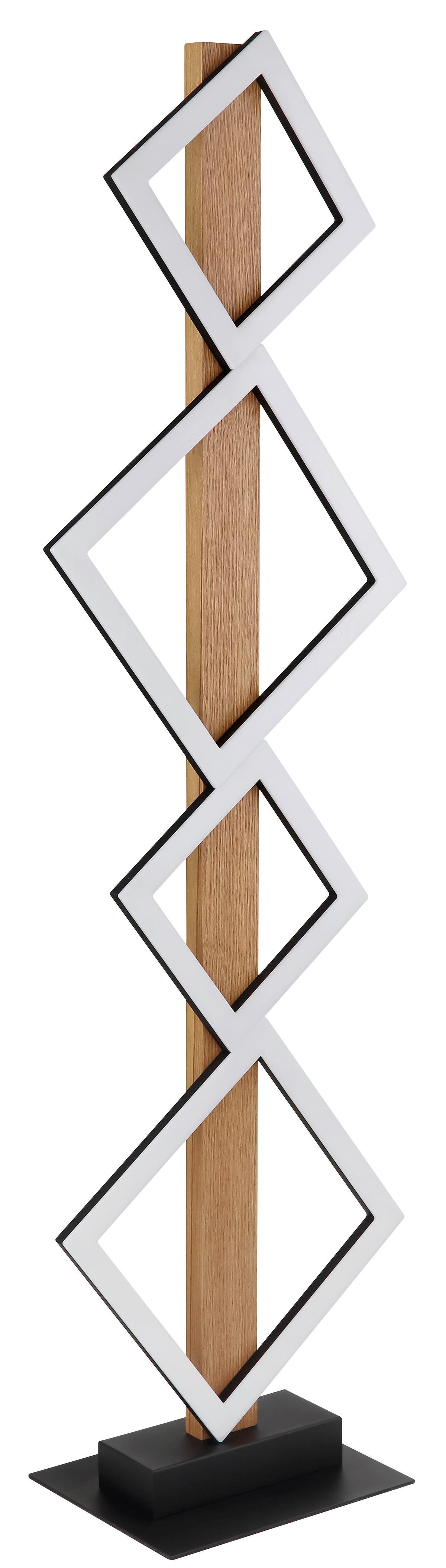 LED-Stehleuchte Dustin - Opal/Schwarz, Natur, Holzwerkstoff/Kunststoff (30,7/18/10,3cm) - Globo