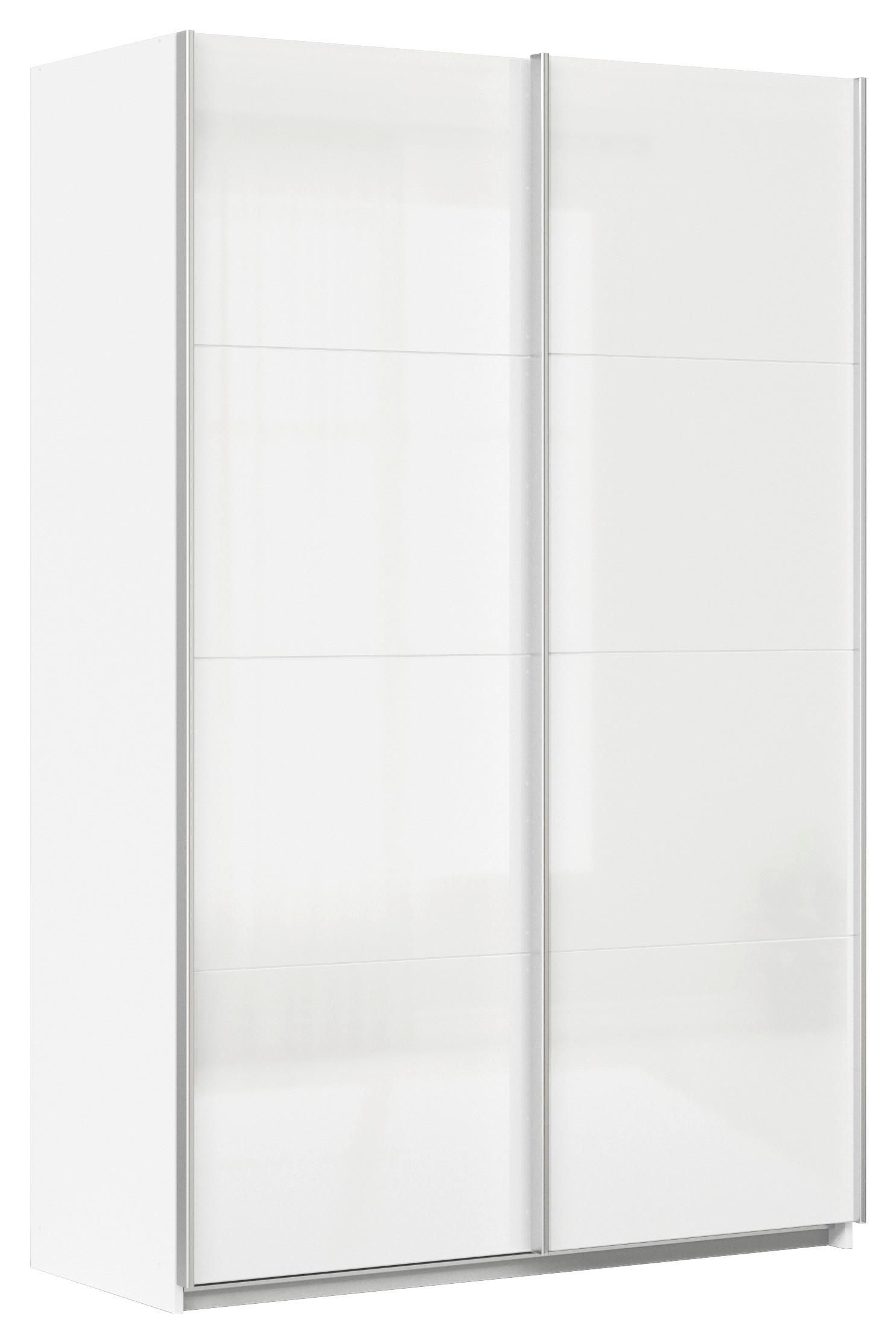Schwebetürenschrank Feldkirch 136 Normalhöhe - Weiß Hochglanz/Weiß, MODERN, Holzwerkstoff (136/210/62cm)