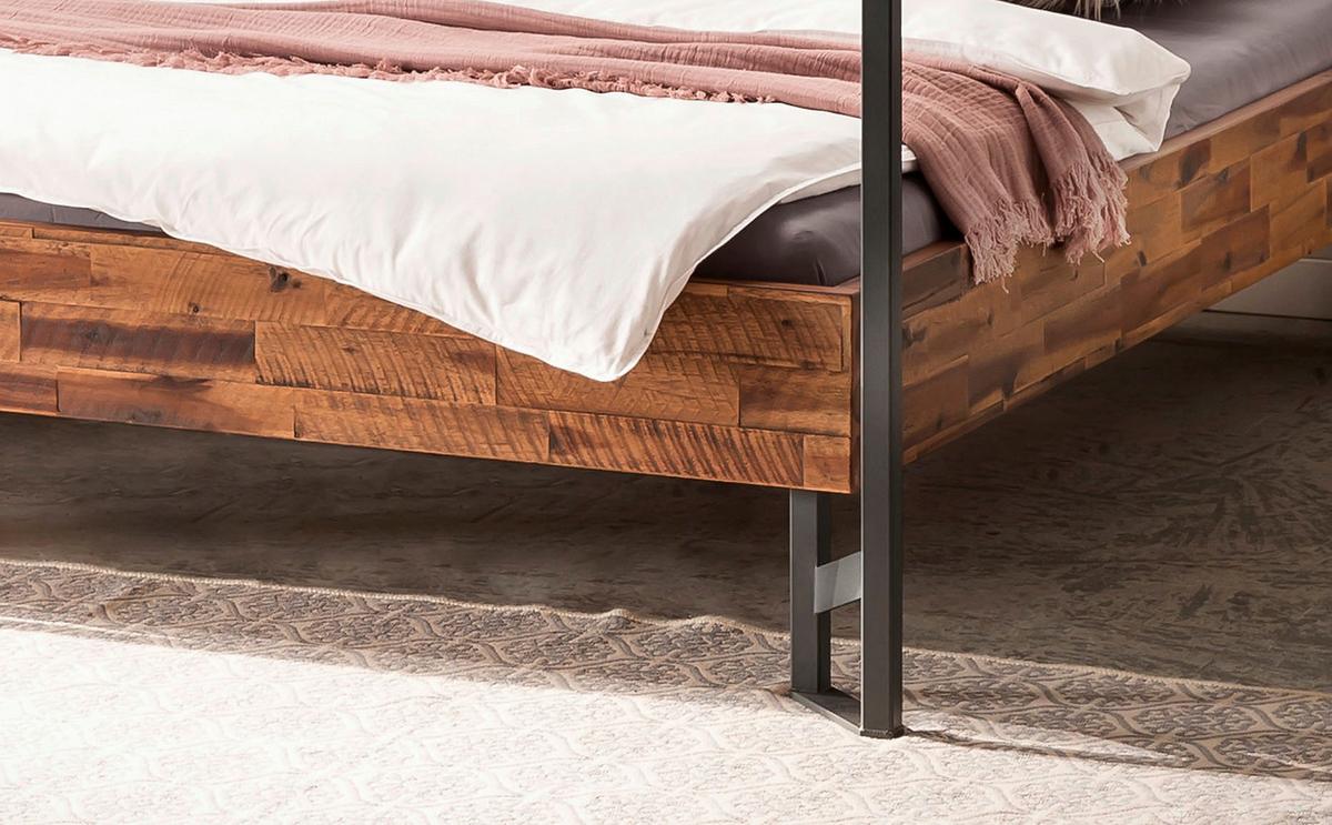 Himmelbett Bovena Braun/anthrazit 140x200 Cm - Anthrazit/Braun, Design, Holz/Textil (140/200cm) - Hasena