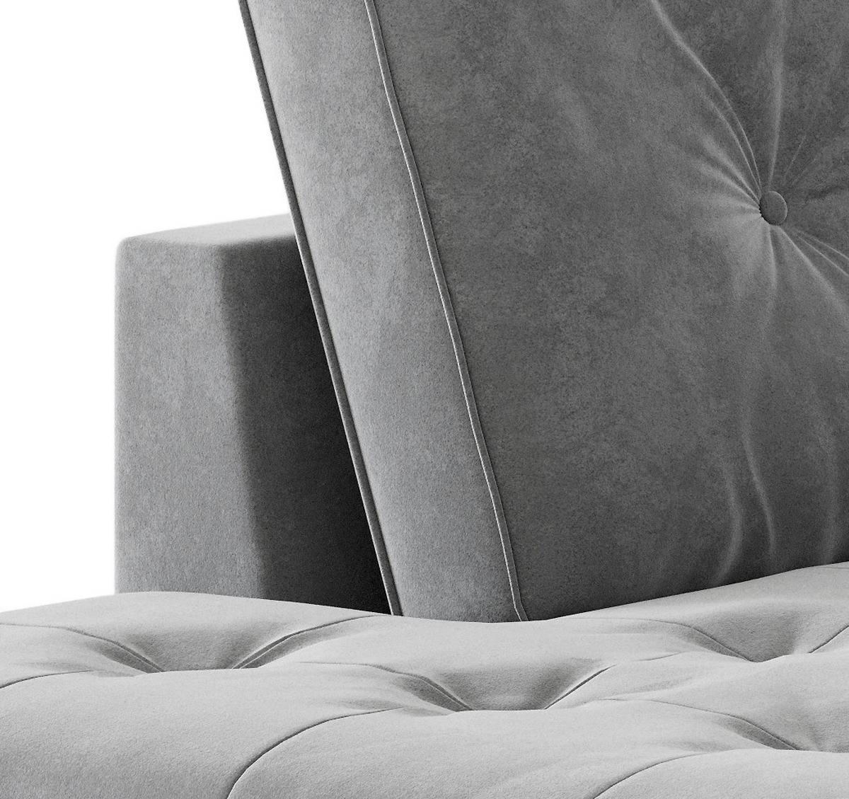 Ecksofa Scott - Edelstahlfarben/Anthrazit, Design, Textil (259/205cm) - Livetastic