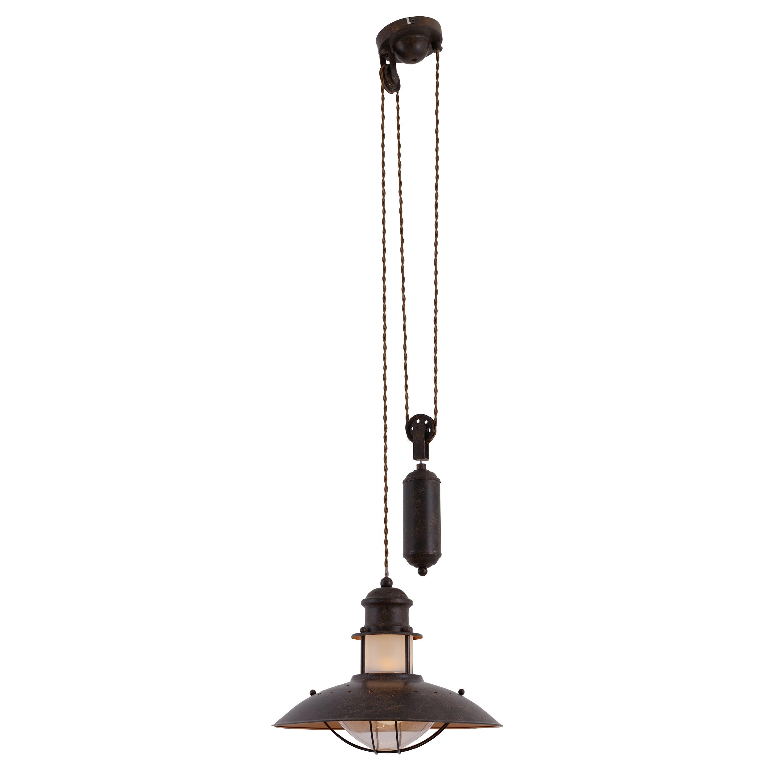 Hängeleuchte Cottage H: 150cm 1-Flammig, höhenverstellbar - Braun, KONVENTIONELL, Kunststoff/Metall (35/150cm) - Näve