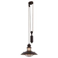 Hängeleuchte Cottage H: 150cm 1-Flammig, höhenverstellbar - Braun, KONVENTIONELL, Kunststoff/Metall (35/150cm) - Näve