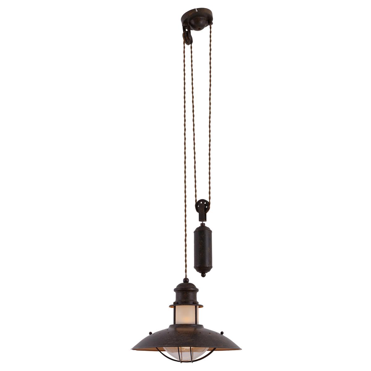 Hängeleuchte Cottage H: 150cm 1-Flammig, höhenverstellbar - Braun, KONVENTIONELL, Kunststoff/Metall (35/150cm) - Näve