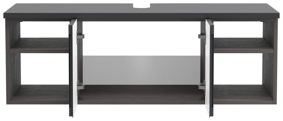 Hängender Waschbecken- Unterschrank Arosa B: 120 Cm - Graphitfarben/Grau, MODERN, Holzwerkstoff (120/41/47cm) - Held