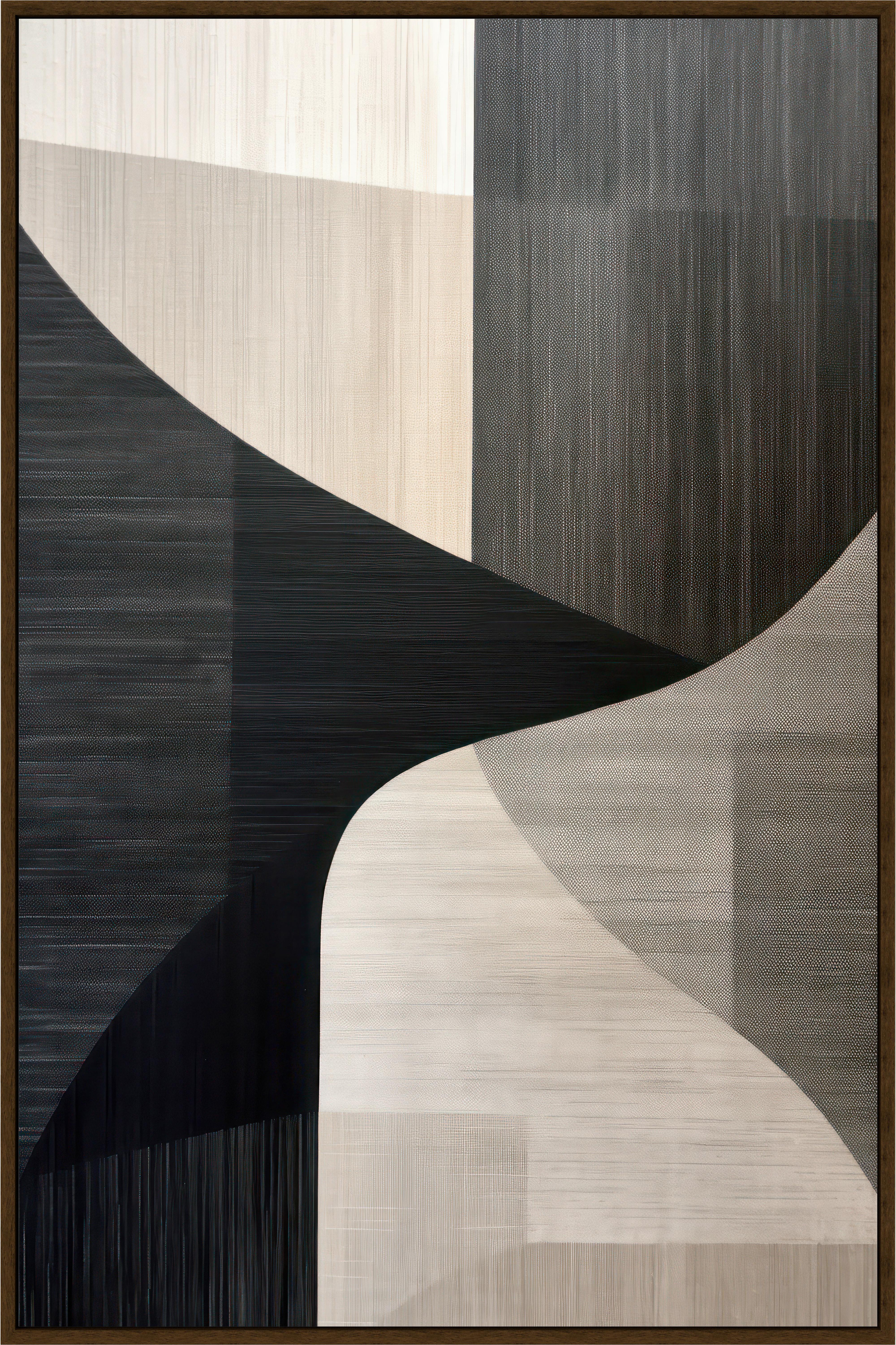 Obraz na plátne LOTTA, 60x90cm - černá/béžová, Moderní, kompozitní dřevo/textil (60cm) - Premium Living