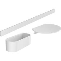 Duschablage Kleben Wallstoris Kunststoff B: 101 cm, Weiß - Weiß, Basics, Kunststoff (101/19,1/9cm) - Hansgrohe