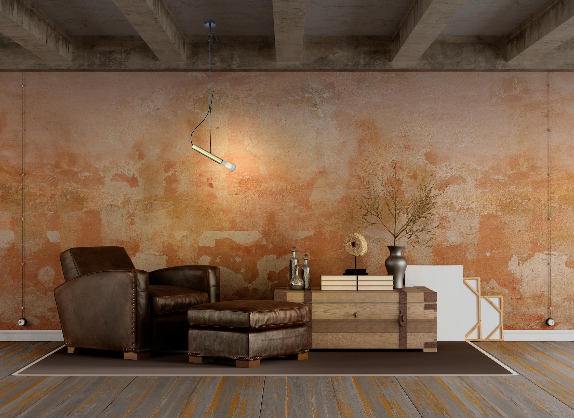 Hängeleuchte Näve H: 120 cm 1-Flammig - Goldfarben/Schwarz, Design, Kunststoff/Textil (12/120cm) - Näve