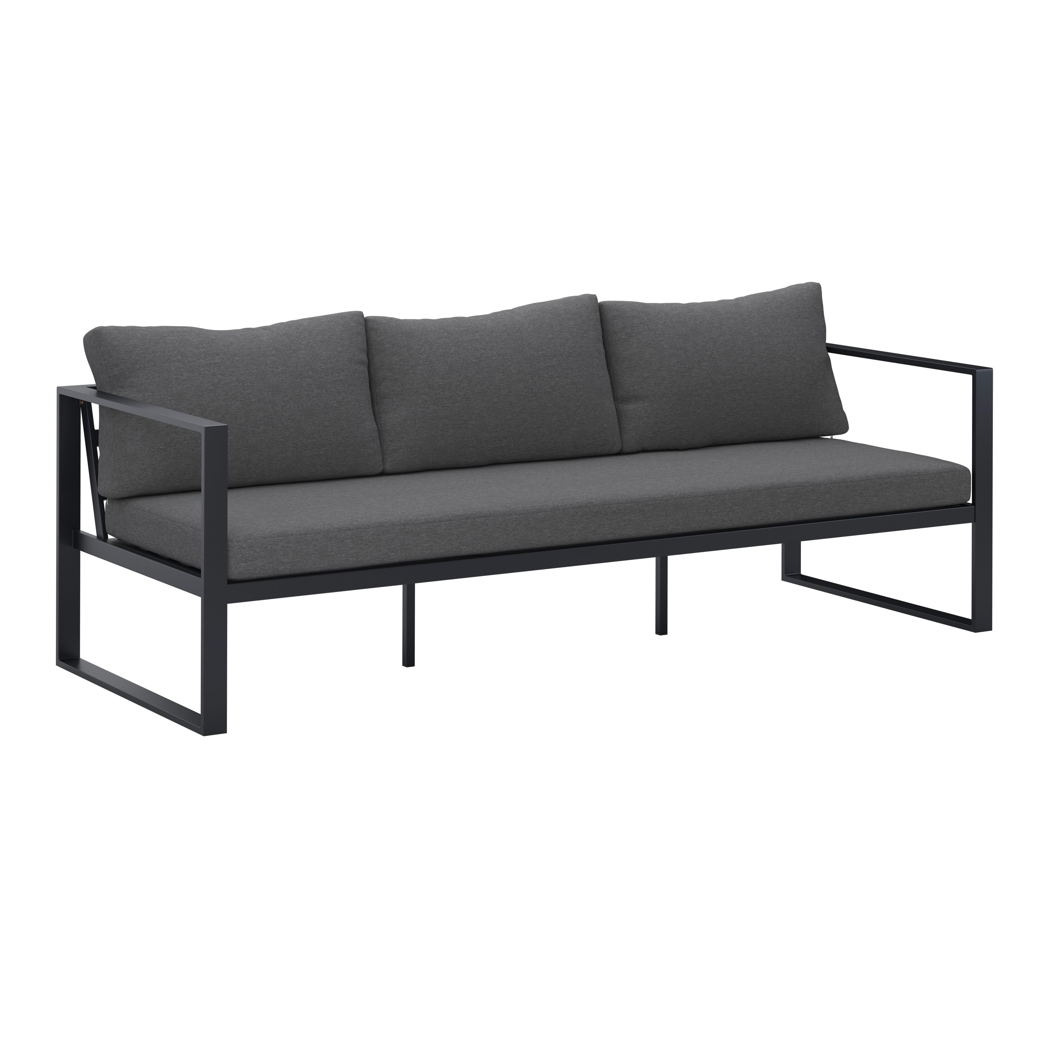 Lounge Kanapé Brest - antracit, Modern, textil/fém (198/63/76cm) - Beldano