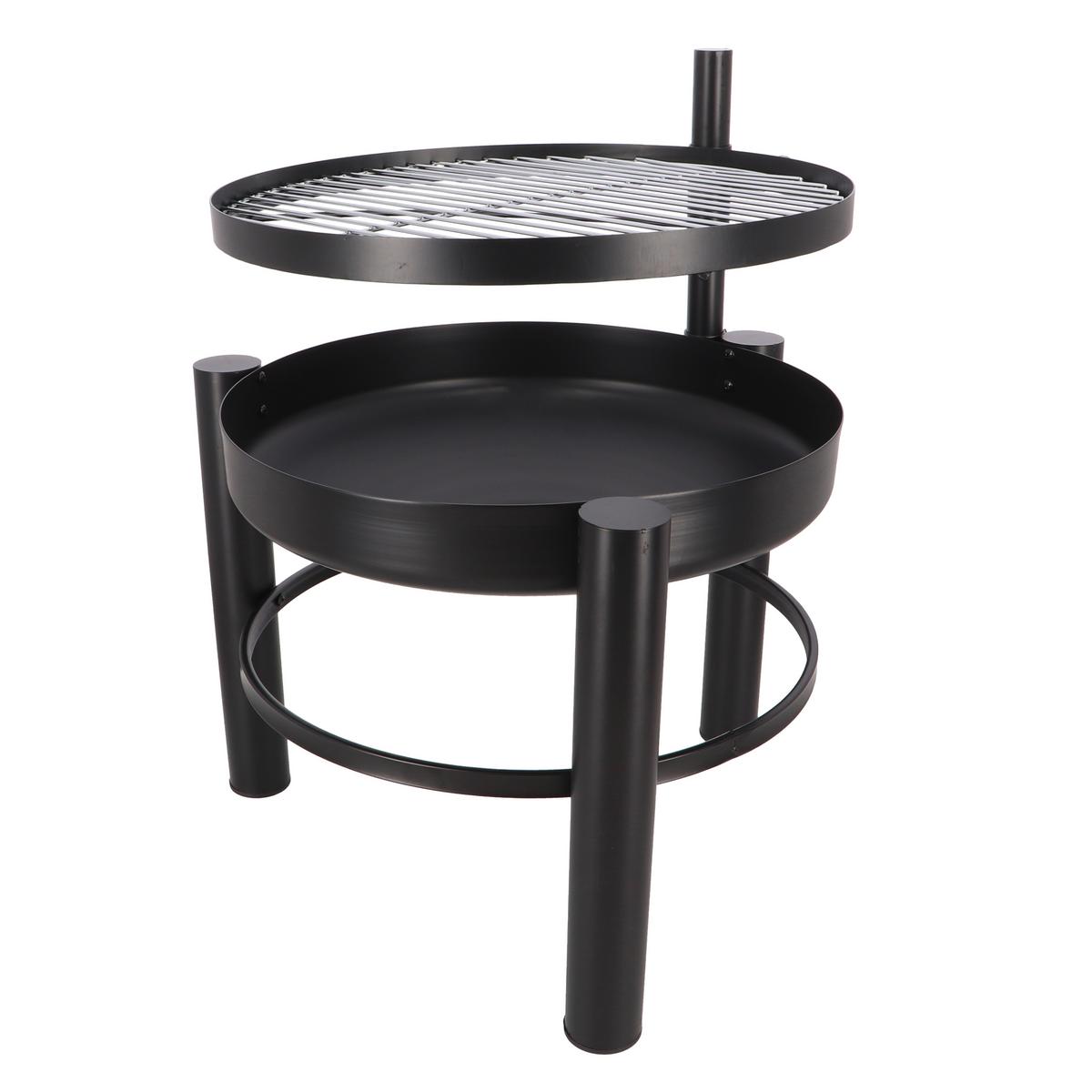 Feuerschale Feuerschale Mit Bbq-Rost S - Schwarz, LIFESTYLE, Metall (66,5/69/54cm)