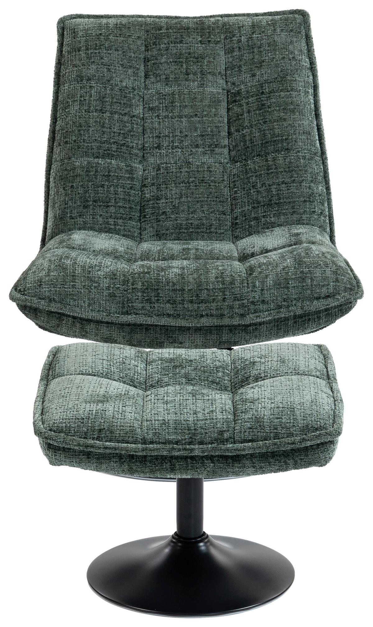 Relaxliege Kairo Grün Sitzfläche drehbar, B: 71 cm - Schwarz/Grün, MODERN, Holz/Textil (71/88/89cm)