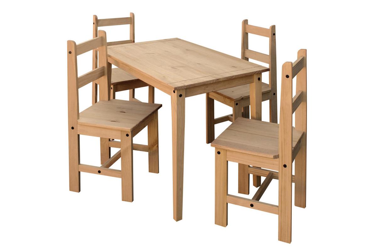 Tischgruppe Naturfarben, Honig L: 108cm - Naturfarben/Honig, Natur, Holz (108/65/76cm) - Livetastic