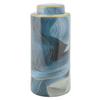 Vase Elegant Blau/Grau/Goldfarben B: 15 cm - Blau/Goldfarben, Basics, Keramik (15/34/15cm)