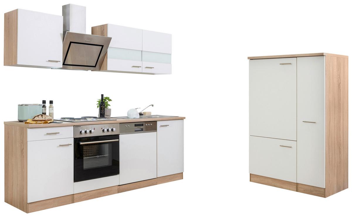 Küchenblock Merle Küchenblock 310 Cm - Eichefarben/Weiß, Basics, Holzwerkstoff (310cm) - Respekta