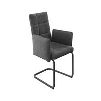 Armlehnstuhl Bordal Dunkelgrau Gepolstert - Dunkelgrau/Schwarz, MODERN, Textil/Metall (52/91/59,5cm) - MID.YOU