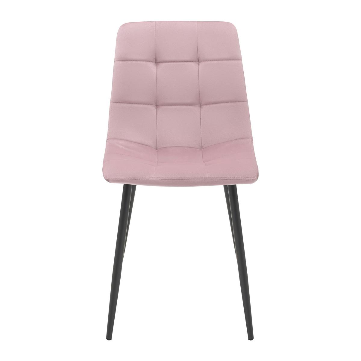 Jídelní židle RIA růžová - růžová/černá, Moderní, kov/dřevo (43,5/87/54cm) - Bessagi Home