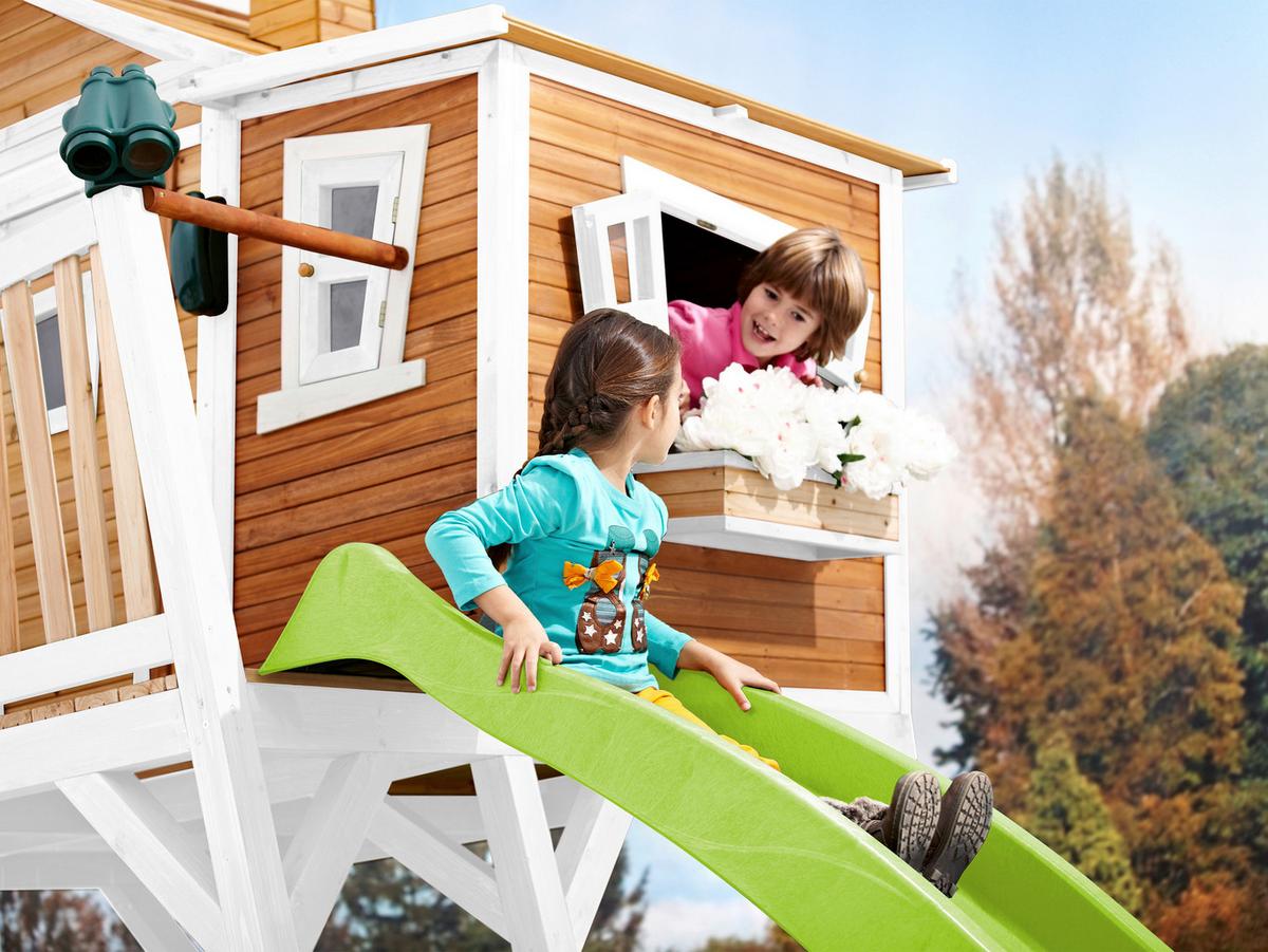 Spielturm A030.150.11 - Hellgrün/Braun, KONVENTIONELL, Holz (432/288/193cm) - Ambia Garden
