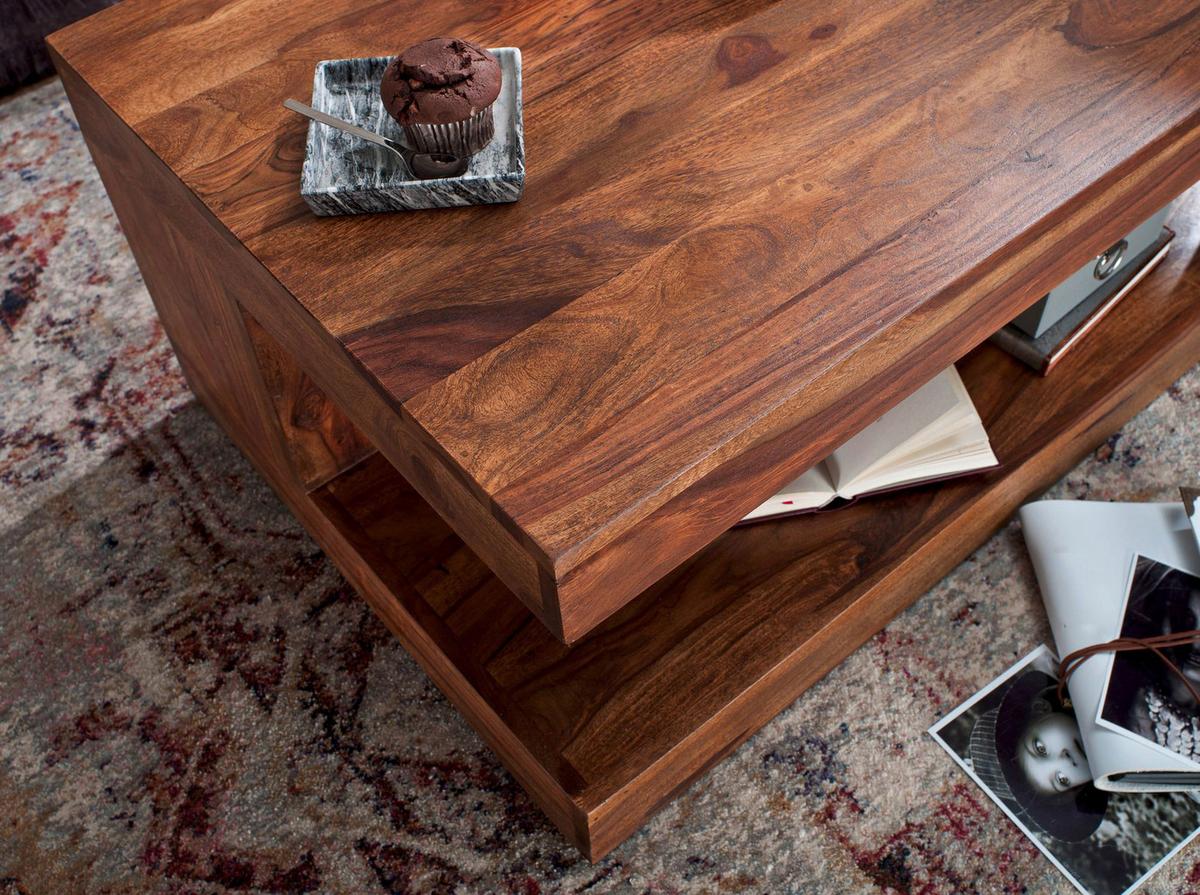 Couchtisch Mumbai Sheeshamholz Massiv B: 60 Cm - Sheeshamfarben, MODERN, Holz (60/90/40cm) - MID.YOU