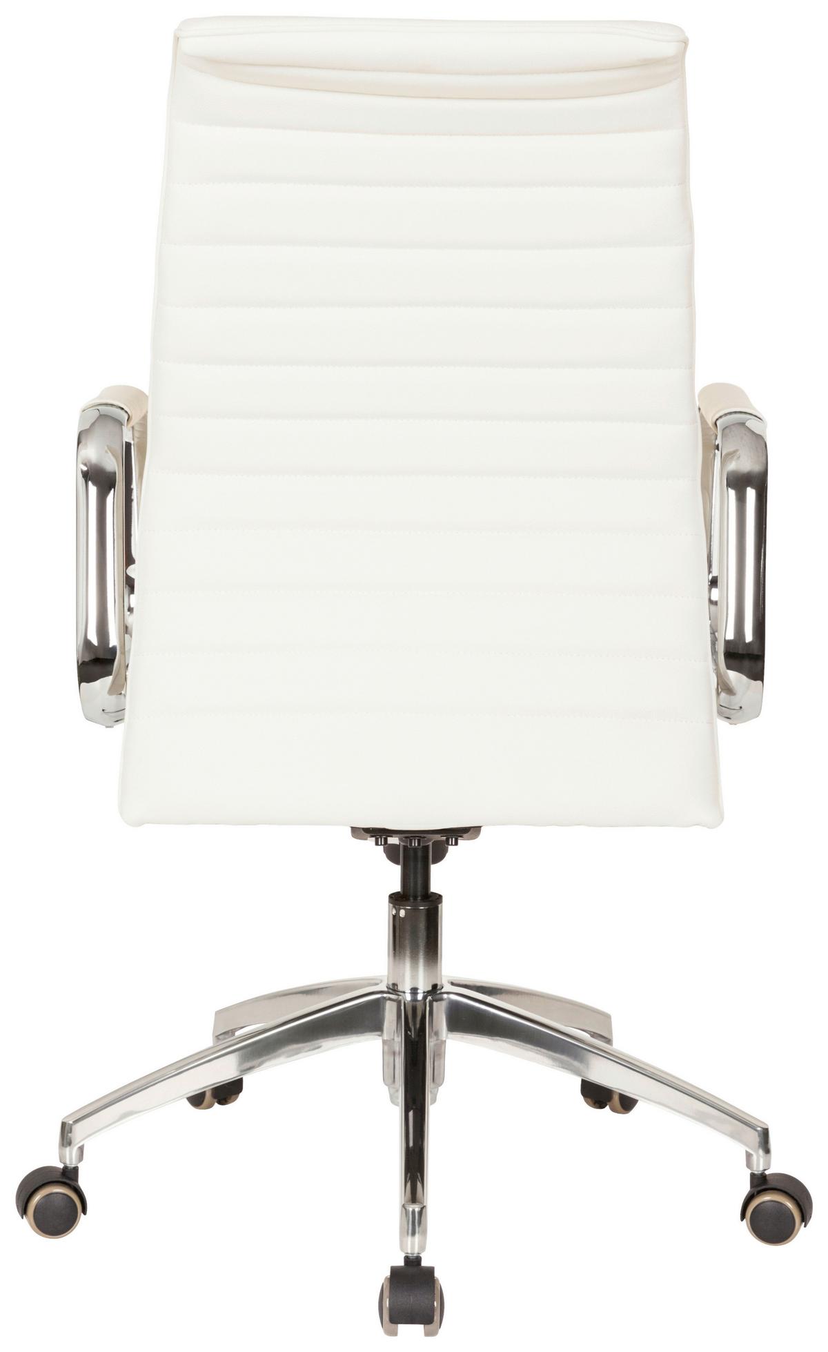 Drehstuhl Aspera 10 Cremefarben - Silberfarben/Creme, MODERN, Leder/Kunststoff (59/114/50cm) - MID.YOU