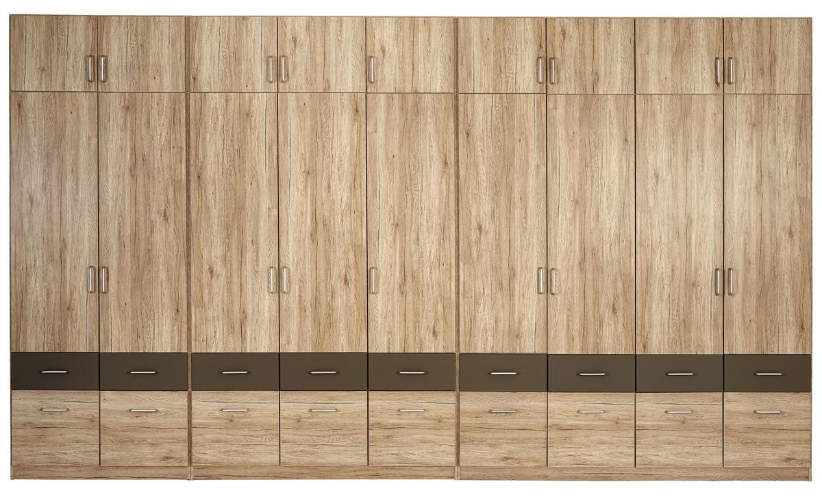 ŠATNÍ SKŘÍŇ AALEN-EXTRA - šedá/barvy dubu, Konvenční, kompozitní dřevo/plast (136/197/54cm)